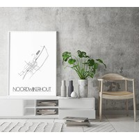 Grundriss Stadtplan Noordwijkerhout plakat - Schwarz Weiß Grau