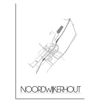 Grundriss Stadtplan Noordwijkerhout plakat - Schwarz Weiß Grau