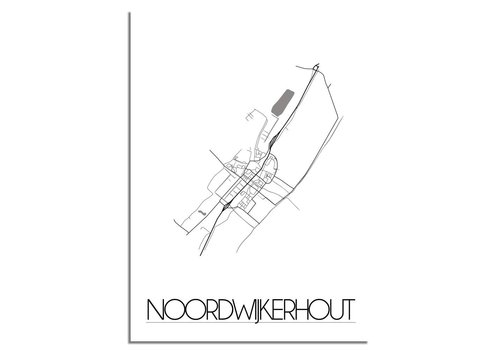 DesignClaud Grundriss Stadtplan Noordwijkerhout plakat - Schwarz Weiß Grau