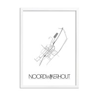 Grundriss Stadtplan Noordwijkerhout plakat - Schwarz Weiß Grau