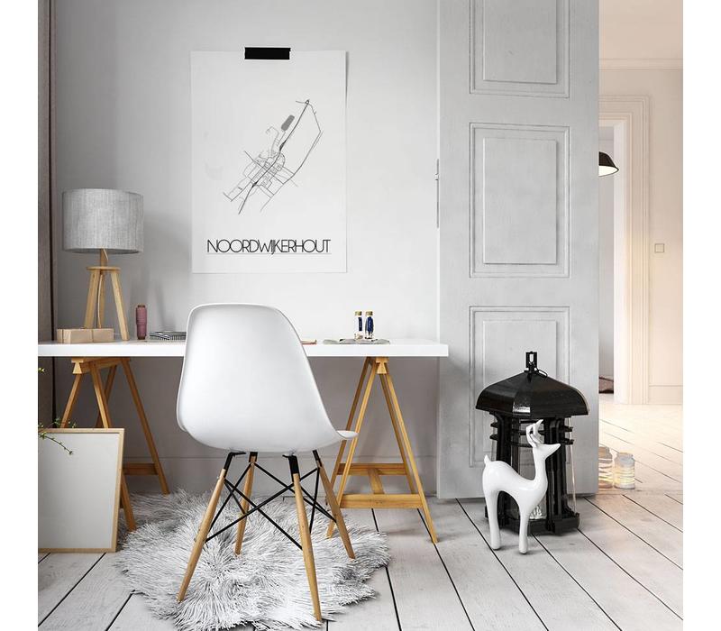 Grundriss Stadtplan Noordwijkerhout plakat - Schwarz Weiß Grau