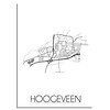 Grundriss Stadtplan Hoogeveen plakat - Schwarz Weiß Grau