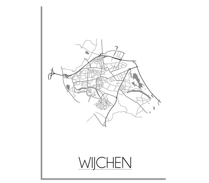 Grundriss Stadtplan Wijchen plakat - Schwarz Weiß Grau