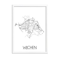 Grundriss Stadtplan Wijchen plakat - Schwarz Weiß Grau