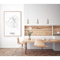 Grundriss Stadtplan Meijel plakat - Schwarz Weiß Grau