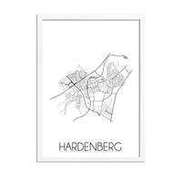 Grundriss Stadtplan Hardenberg plakat - Schwarz Weiß Grau