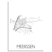 Grundriss Stadtplan Meerssen plakat - Schwarz Weiß Grau