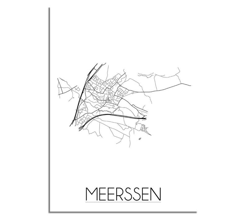 Grundriss Stadtplan Meerssen plakat - Schwarz Weiß Grau