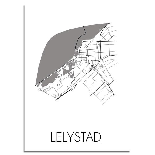 Lelystad Plattegrond poster 