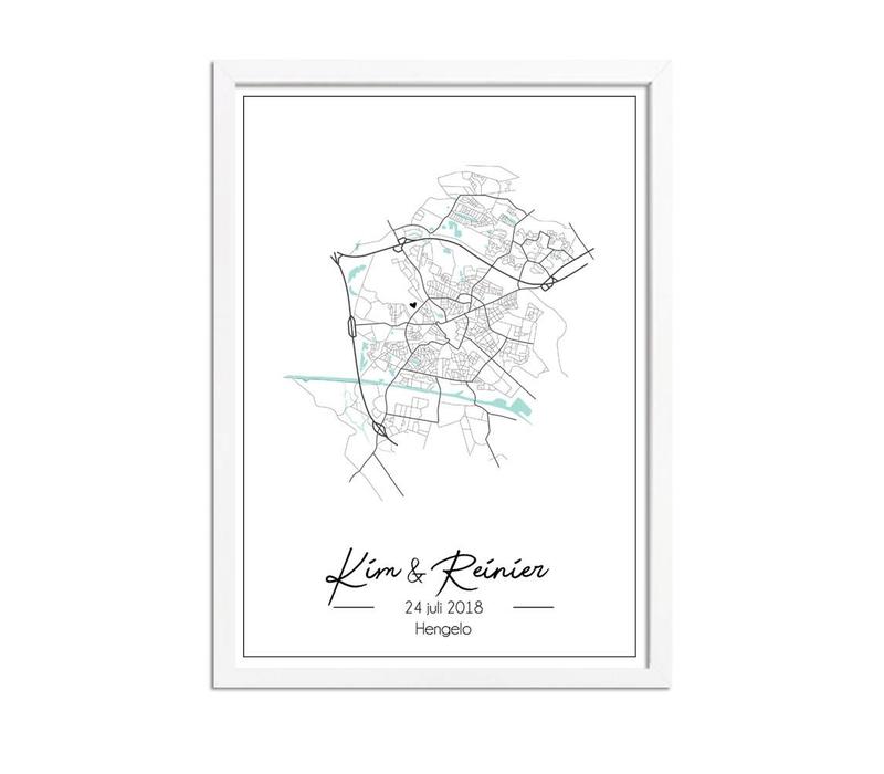 Hochzeitsposter Stadtplan - Hochzeitsgeschenk personalisiert