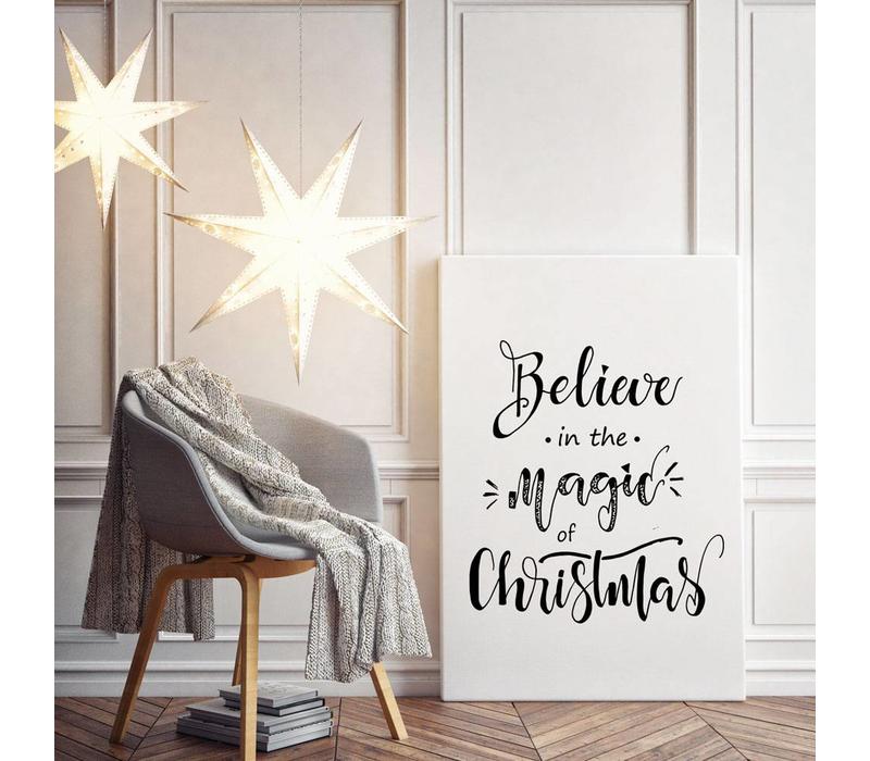 Weihnachtsposter Believe in the magic of Christmas - Weihnachtsdekoration Schwarz-Weiß