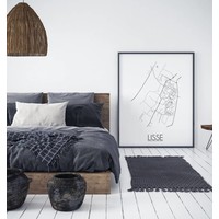 Grundriss Stadtplan Lisse plakat - Schwarz Weiß Grau