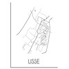 Grundriss Stadtplan Lisse plakat - Schwarz Weiß Grau