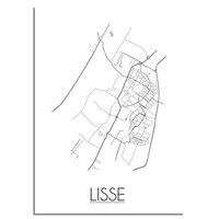 Grundriss Stadtplan Lisse plakat - Schwarz Weiß Grau