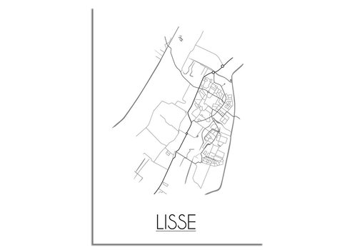 DesignClaud Grundriss Stadtplan Lisse plakat - Schwarz Weiß Grau