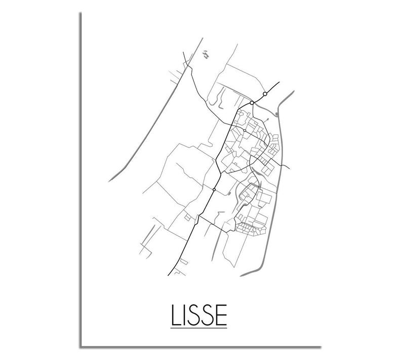 Grundriss Stadtplan Lisse plakat - Schwarz Weiß Grau