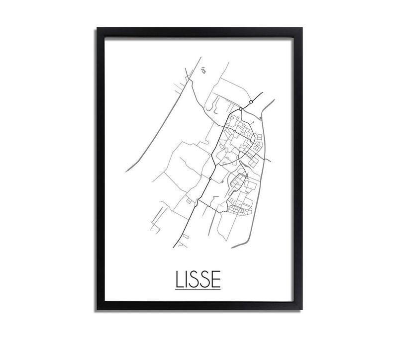 Grundriss Stadtplan Lisse plakat - Schwarz Weiß Grau