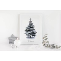 Weihnachtsbaumposter - Frohe Weihnachten - Weihnachtsposter - Innenposter - Wanddekoration - Weihnachtsbaum