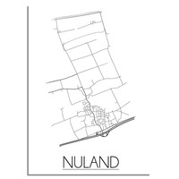 Grundriss Stadtplan Nuland plakat - Schwarz Weiß Grau
