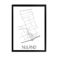 Grundriss Stadtplan Nuland plakat - Schwarz Weiß Grau