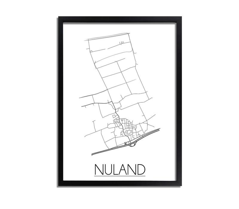 Grundriss Stadtplan Nuland plakat - Schwarz Weiß Grau