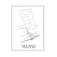Grundriss Stadtplan Nuland plakat - Schwarz Weiß Grau