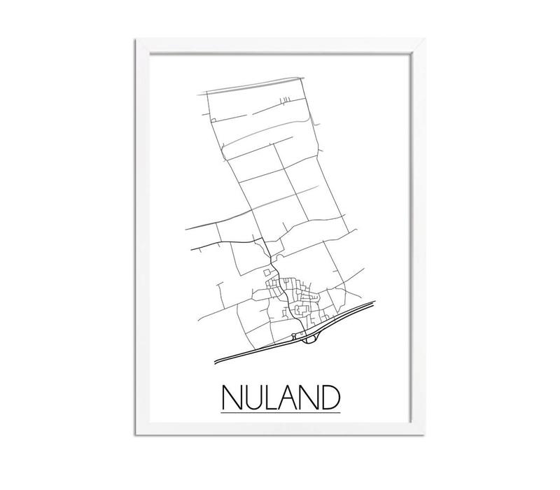 Grundriss Stadtplan Nuland plakat - Schwarz Weiß Grau