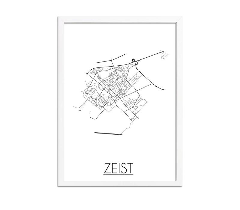 Grundriss Stadtplan Zeist plakat - Schwarz Weiß Grau