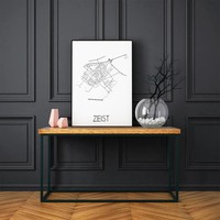 Grundriss Stadtplan Zeist plakat - Schwarz Weiß Grau