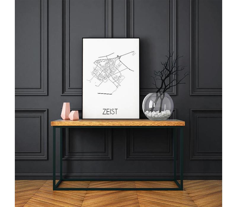 Grundriss Stadtplan Zeist plakat - Schwarz Weiß Grau