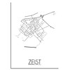 DesignClaud Grundriss Stadtplan Zeist plakat - Schwarz Weiß Grau