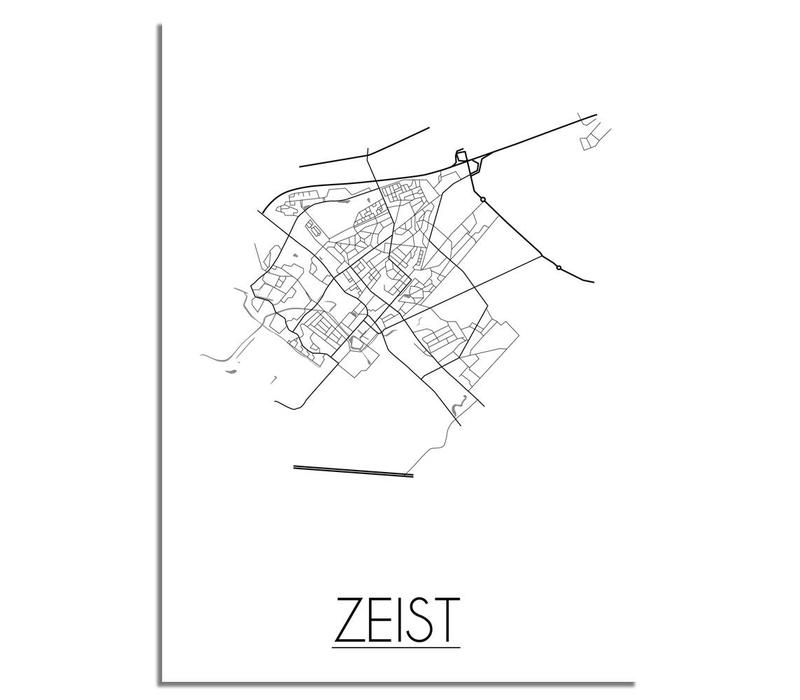 Grundriss Stadtplan Zeist plakat - Schwarz Weiß Grau