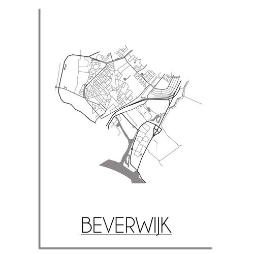 Beverwijk Plattegrond poster 