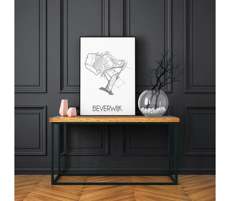 Grundriss Stadtplan Beverwijk plakat - Schwarz Weiß Grau