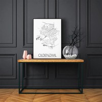 Grundriss Stadtplan Oldenzaal plakat - Schwarz Weiß Grau