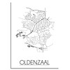 DesignClaud Grundriss Stadtplan Oldenzaal plakat - Schwarz Weiß Grau