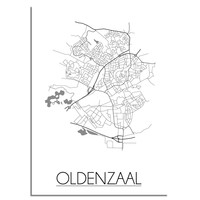 Grundriss Stadtplan Oldenzaal plakat - Schwarz Weiß Grau