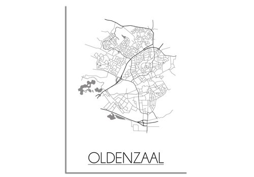 DesignClaud Grundriss Stadtplan Oldenzaal plakat - Schwarz Weiß Grau
