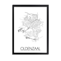 Grundriss Stadtplan Oldenzaal plakat - Schwarz Weiß Grau