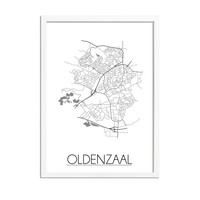 Grundriss Stadtplan Oldenzaal plakat - Schwarz Weiß Grau