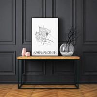 Grundriss Stadtplan Alphen aan den Rijn plakat - weiß