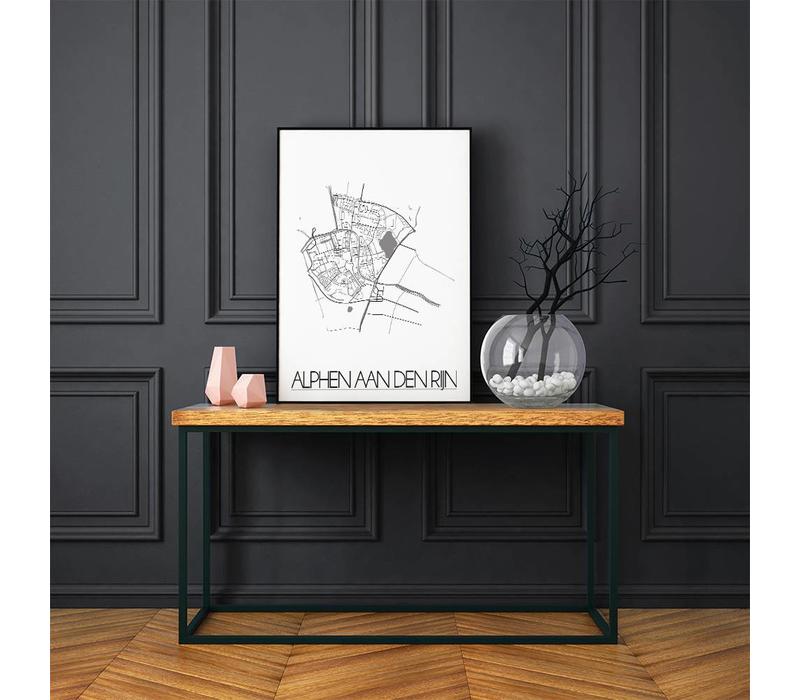 Grundriss Stadtplan Alphen aan den Rijn plakat - weiß