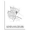 DesignClaud Grundriss Stadtplan Alphen aan den Rijn plakat - weiß