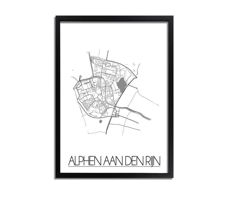 Grundriss Stadtplan Alphen aan den Rijn plakat - weiß
