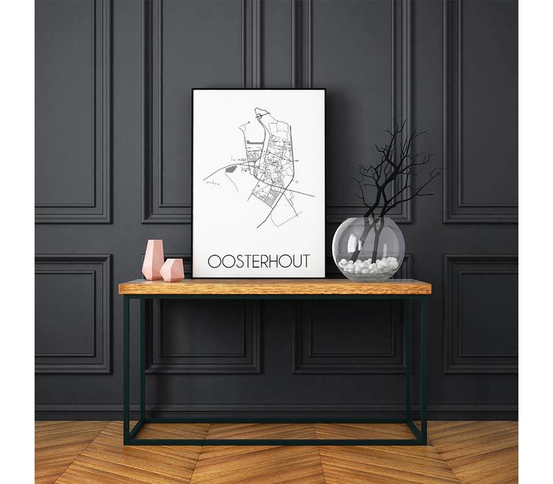 Oosterhout Stadtplan poster plakat - Weiß grau schwarz