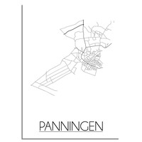 Panningen Stadtplan poster plakat - Weiß grau schwarz