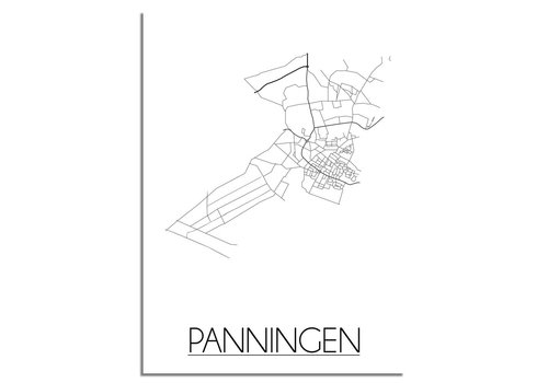 DesignClaud Panningen Stadtplan poster plakat - Weiß grau schwarz