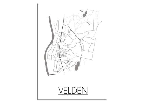 DesignClaud Velden Stadtplan poster plakat - Weiß grau schwarz