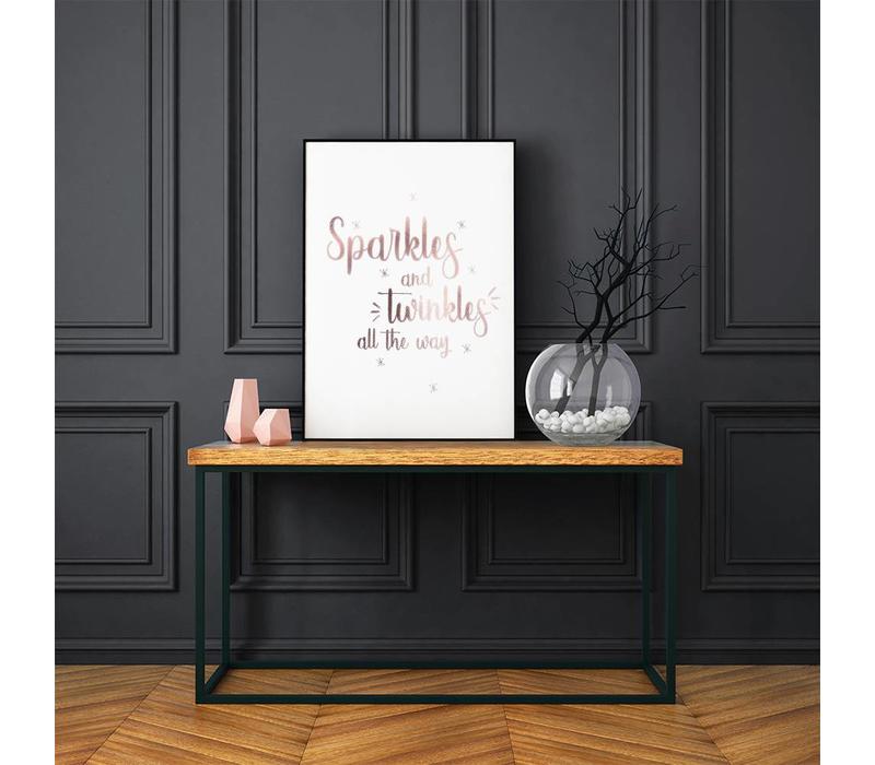 Weihnachtsposter funkelt und funkelt bis zum Anschlag - Weihnachtsdekoration Kupferfolie + weiß