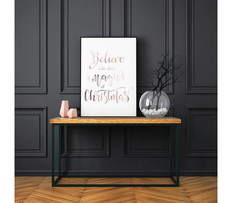 Weihnachtsposter Believe in the magic of Christmas - Weihnachtsdekoration Kupferfolie + weiß